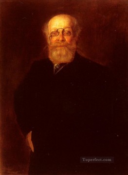 Franz von Lenbach Painting - Retrato de un caballero barbudo que llevaba un pince Franz von Lenbach